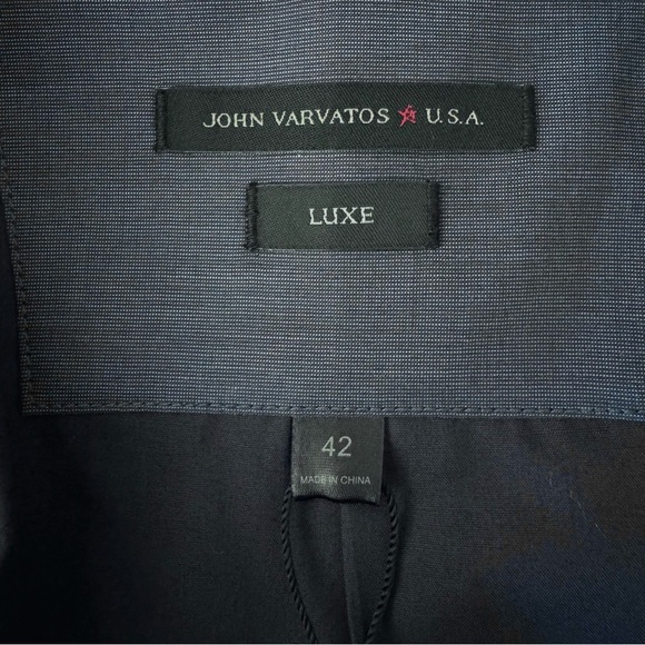 NWT JOHN VARVATOS Luxe 2 Button Cotton Blazer "Oiled Blue" Size 42 Not Pristine - Picture 14 of 14